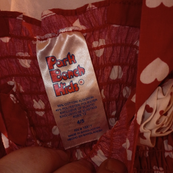 Red Heart Print Girls' Sundress - Charming Kids Dress - Picture 2 of 5